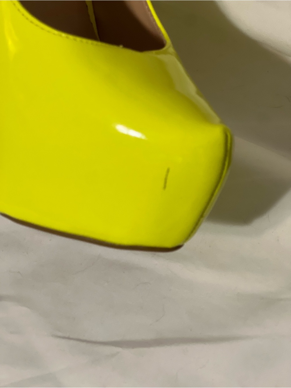 Charlotte Russe Neon Yellow Patent Platform Stiletto Pumps - Picture 3 of 4